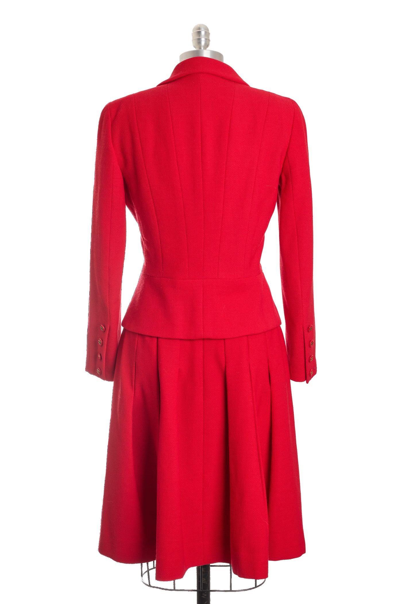 Chanel Vintage 1995 SS Red Skirt Suit Set