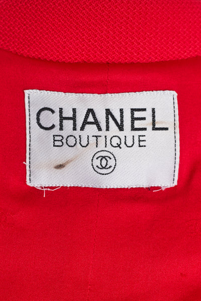 Chanel Vintage 1995 SS Red Skirt Suit Set