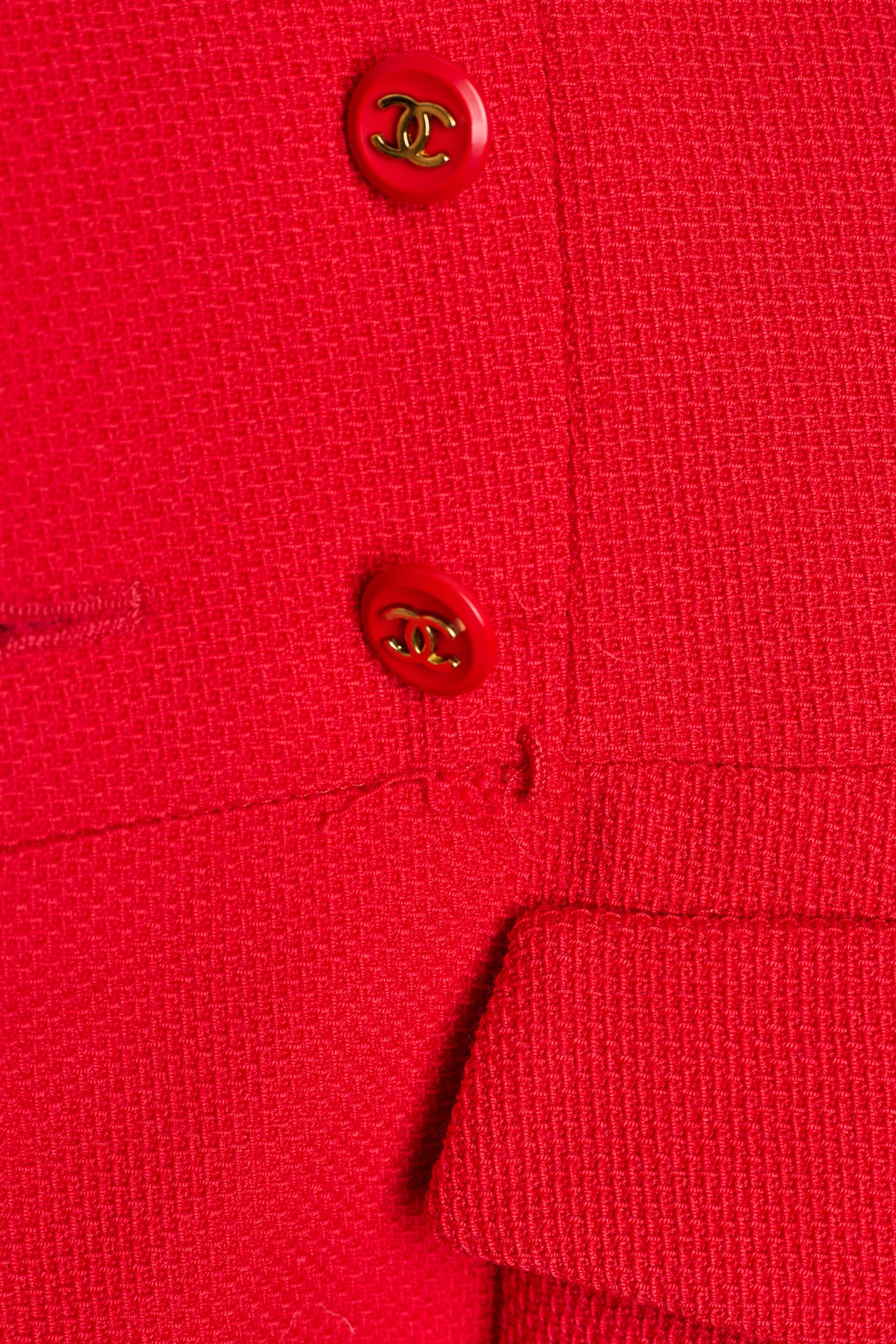Chanel Vintage 1995 SS Red Skirt Suit Set