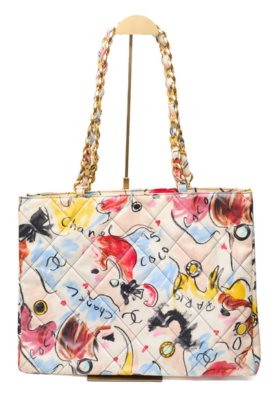 Chanel Vintage 1995 SS Barbie Runway Print CC Tote