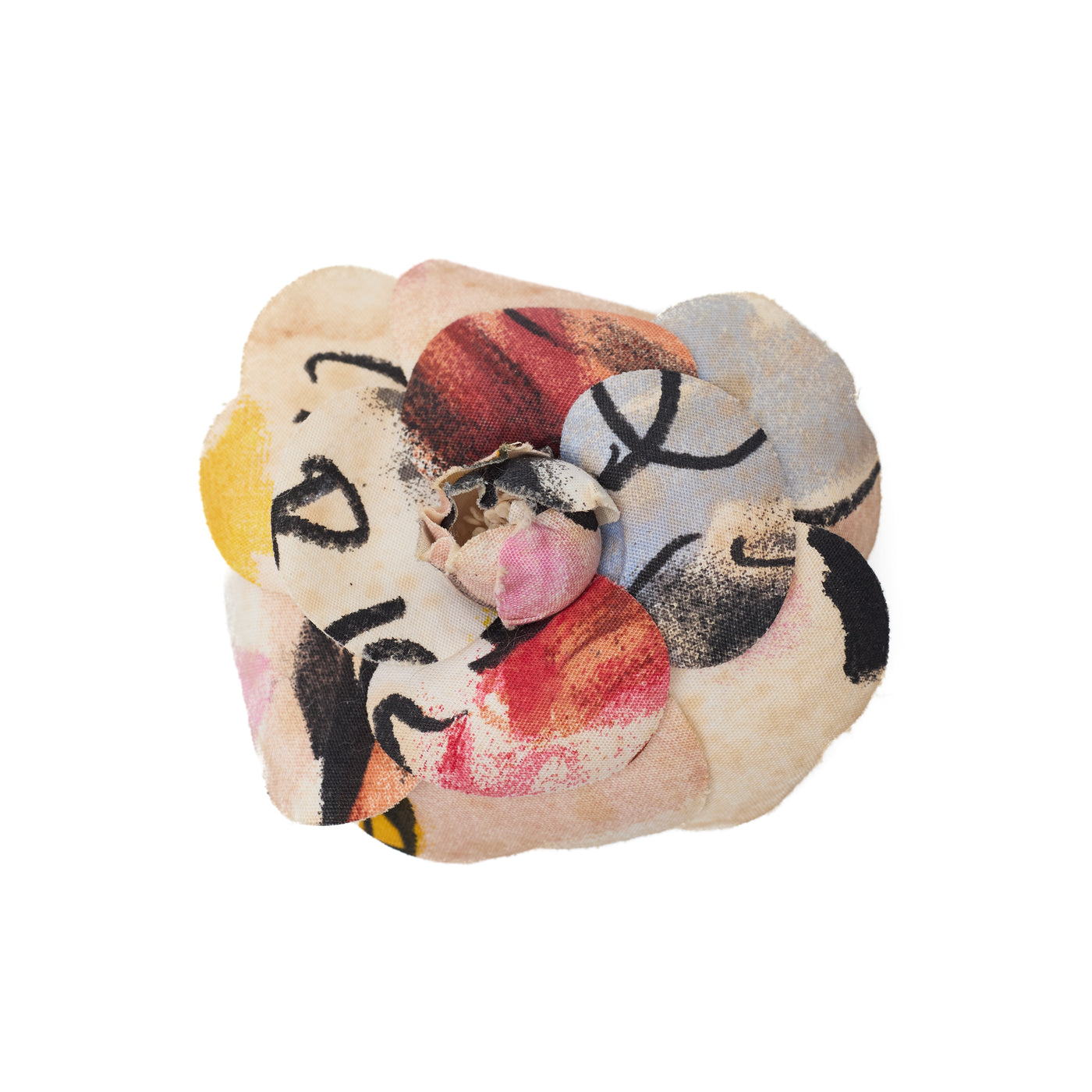 Chanel Vintage 1995 SS Runway Print Camellia Brooch