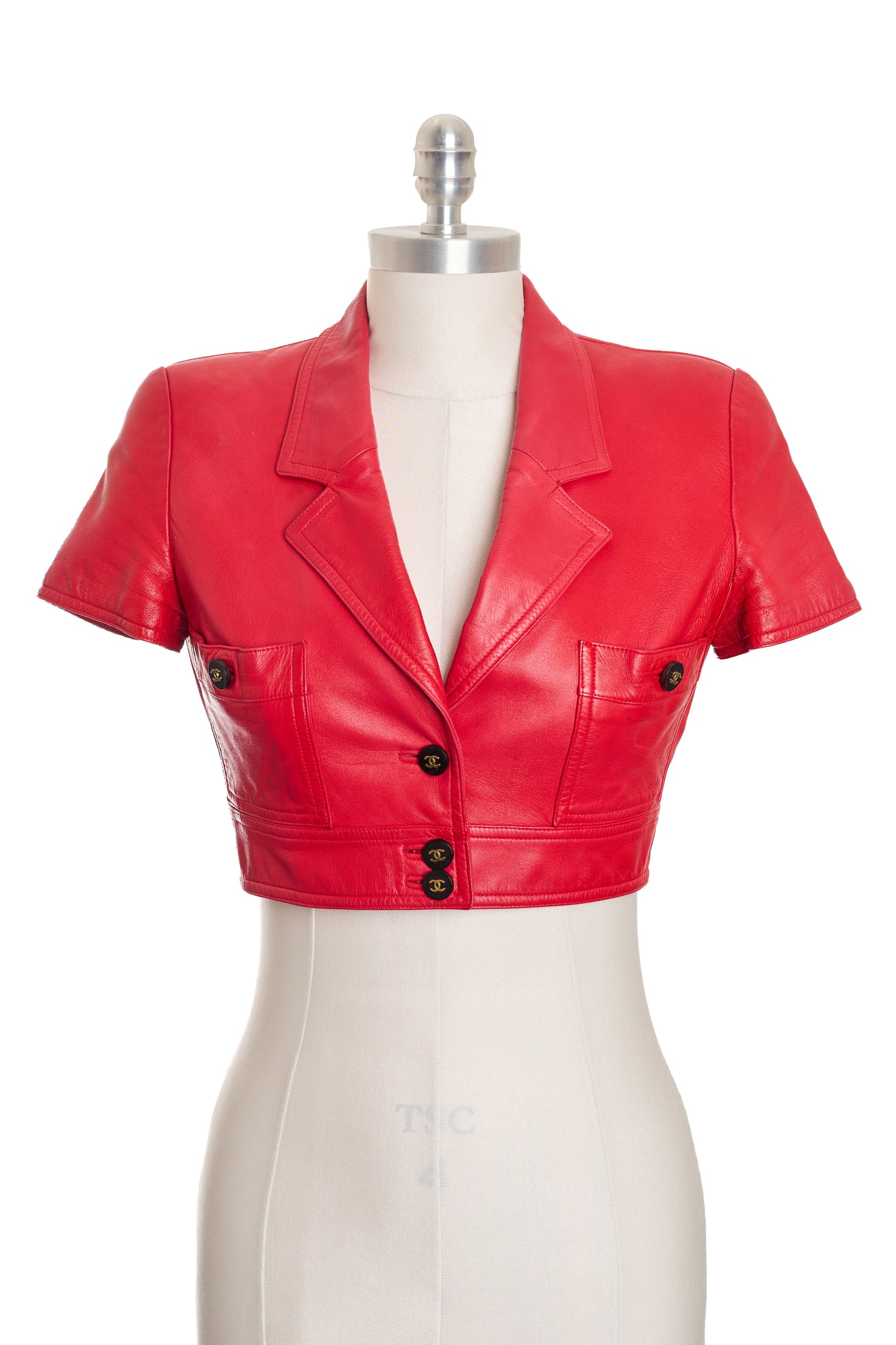 Chanel Vintage 1995 SS Runway Red Lambskin Vest