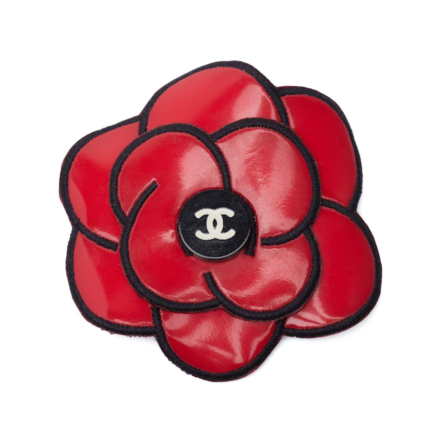 Chanel Vintage 1995 SS Runway Red Camellia CC Brooch