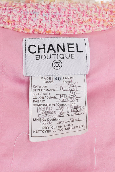 Chanel Rare Vintage 1995 SS Runway Pink Tweed Sequin Skirt Suit Set