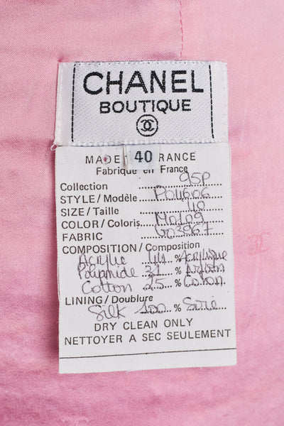 Chanel Rare Vintage 1995 SS Runway Pink Tweed Sequin Skirt Suit Set