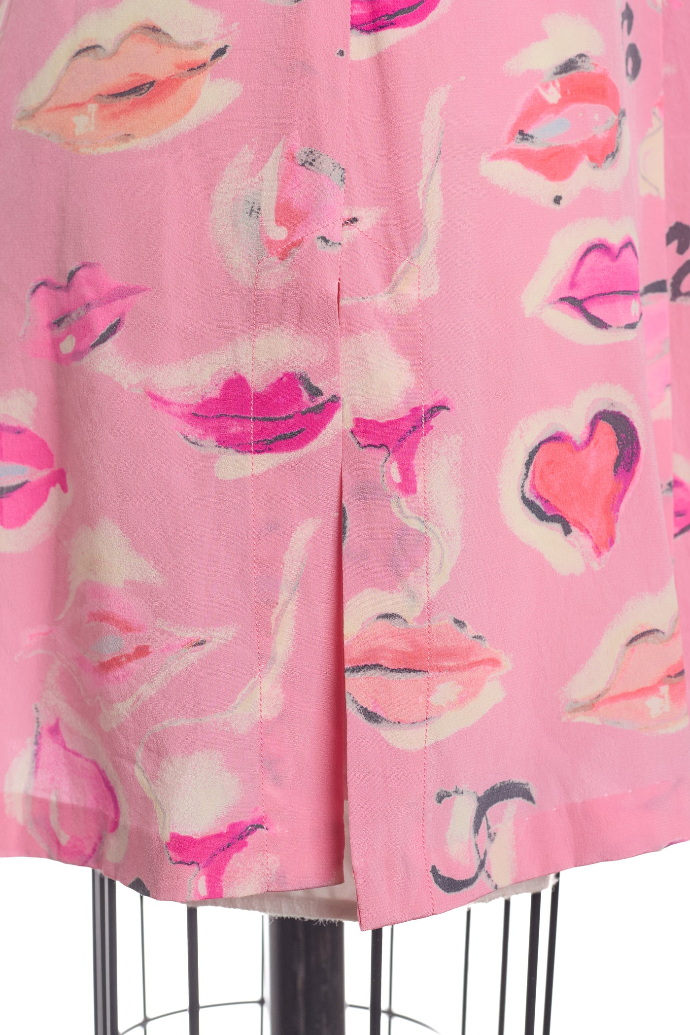 Chanel Vintage 1995 Runway Lips Print Dress