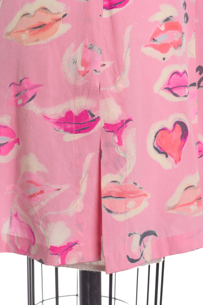 Chanel Vintage 1995 Runway Lips Print Dress