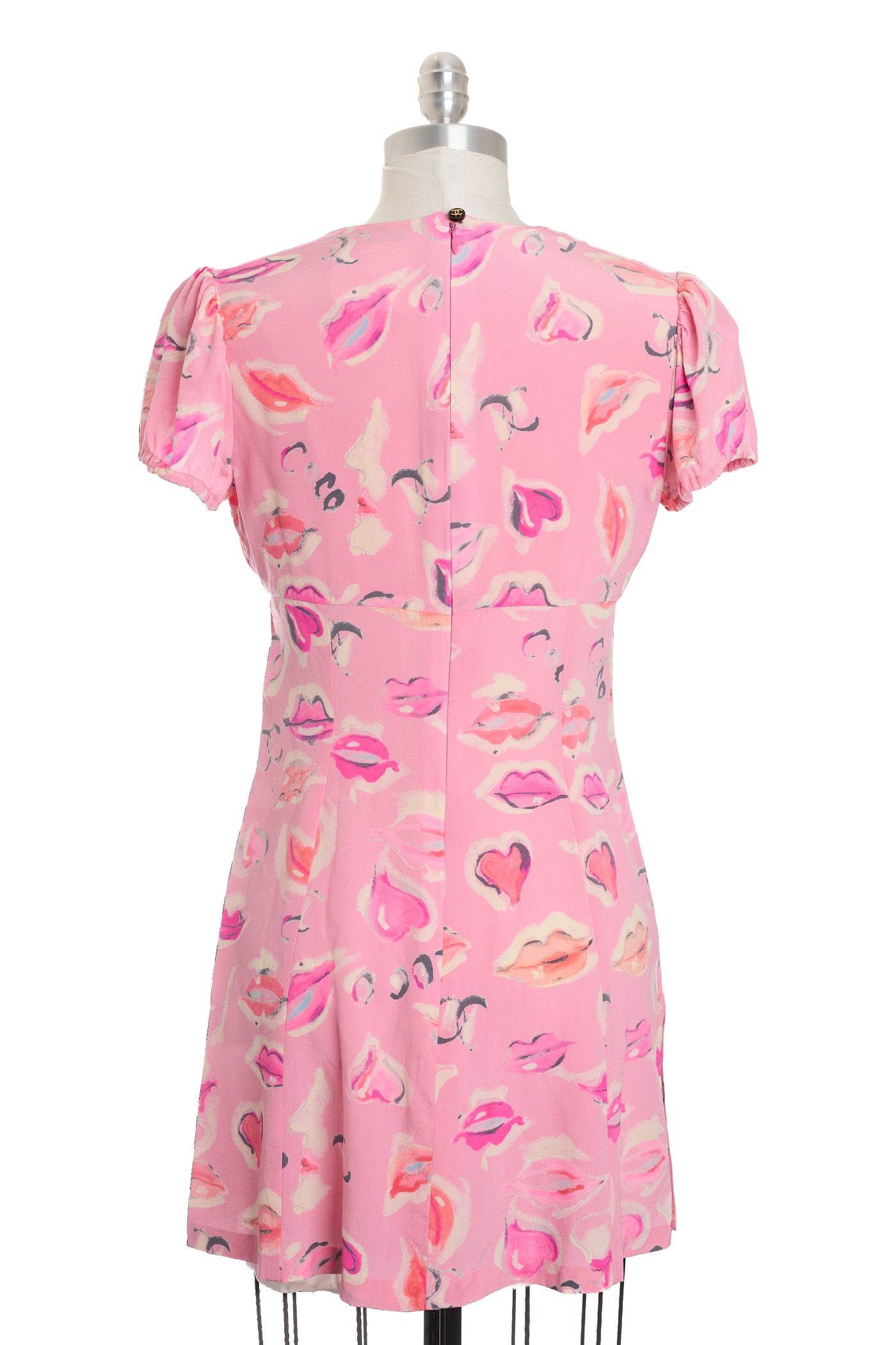 Chanel Vintage 1995 Runway Lips Print Dress