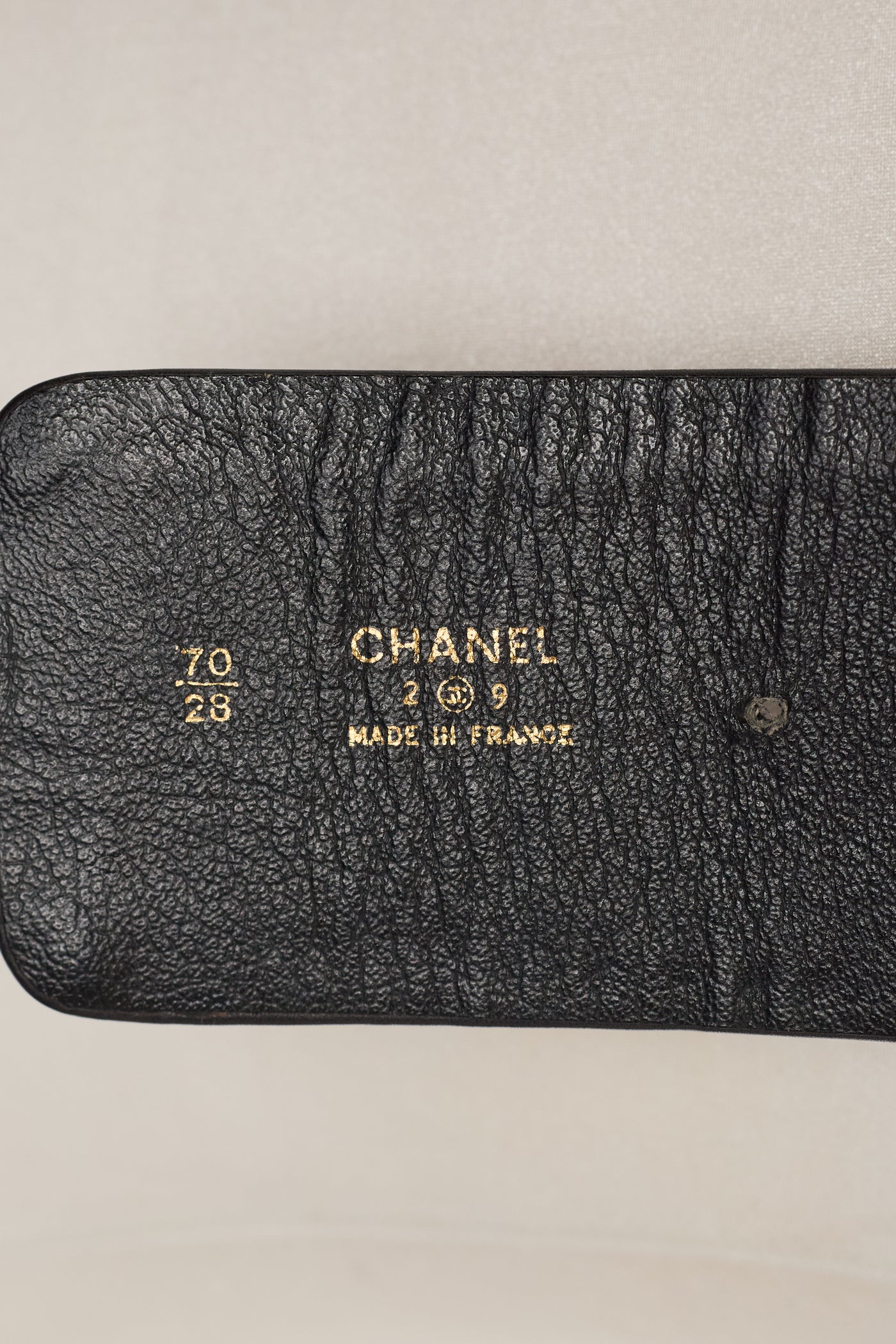 Chanel Rare Vintage 1992 FW Runway Black Leather CC Charm Belt 75