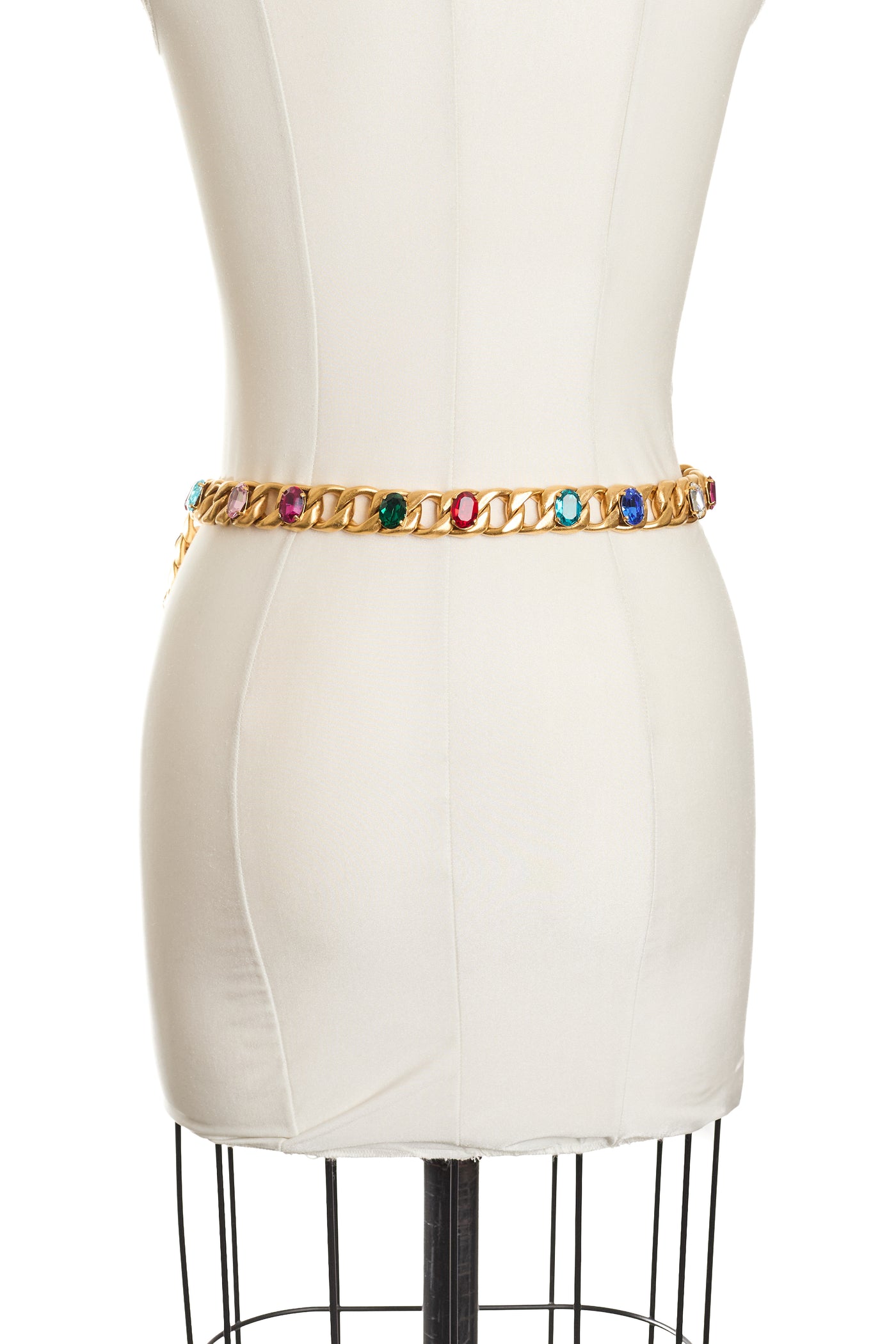 Chanel Rare Vintage 1995 SS Runway Multicolor Crystal CC Belt 93