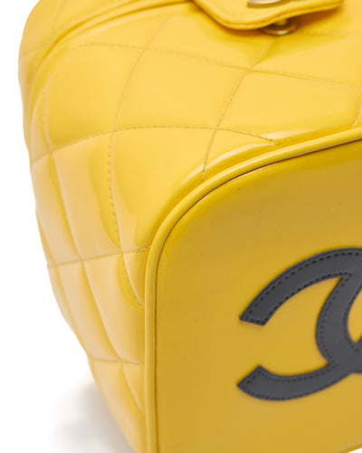 Chanel Vintage 1995 SS Barbie Runway Yellow Patent Leather Vanity