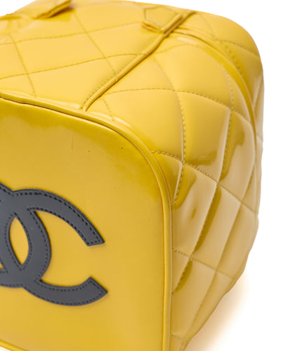 Chanel Vintage 1995 SS Barbie Runway Yellow Patent Leather Vanity