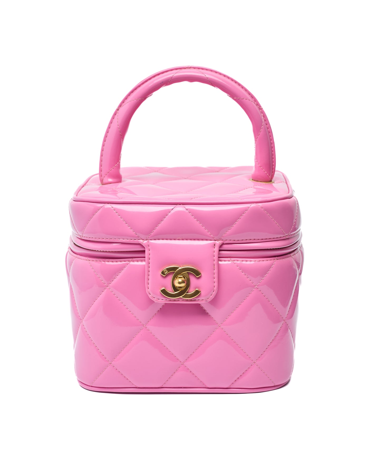 Chanel Vintage 1995 SS Barbie Runway Pink Patent Leather Vanity