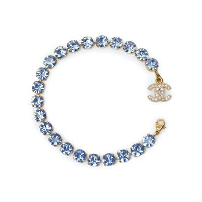 Chanel Ultra Rare Vintage 1995 SS Documented Blue Crystal Anklet