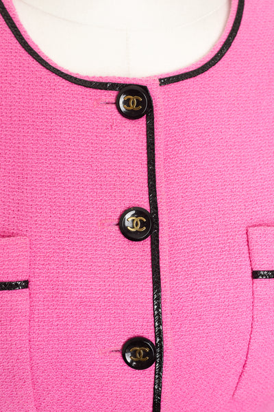 Chanel Rare Vintage 1995 SS Barbie Runway Pink Tweed Cropped Top