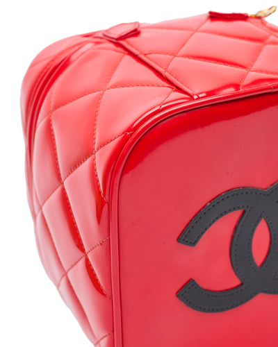 Chanel Vintage 1995 SS Runway Documented Red Patent Leather Vanity
