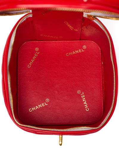 Chanel Vintage 1995 SS Runway Documented Red Patent Leather Vanity