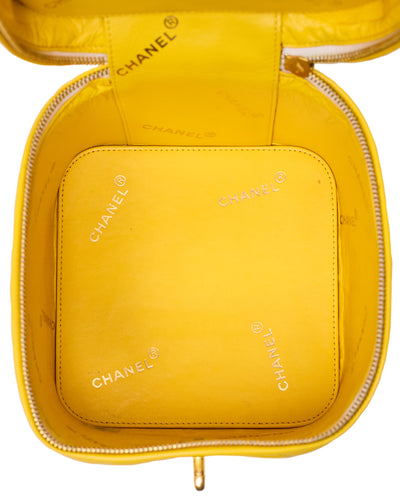Chanel Vintage 1995 SS Barbie Runway Yellow Patent Leather Vanity