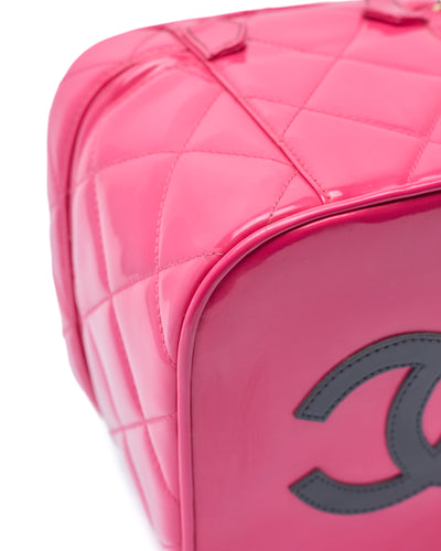 Chanel Vintage 1995 SS Barbie Runway Fuschia Patent Leather Vanity