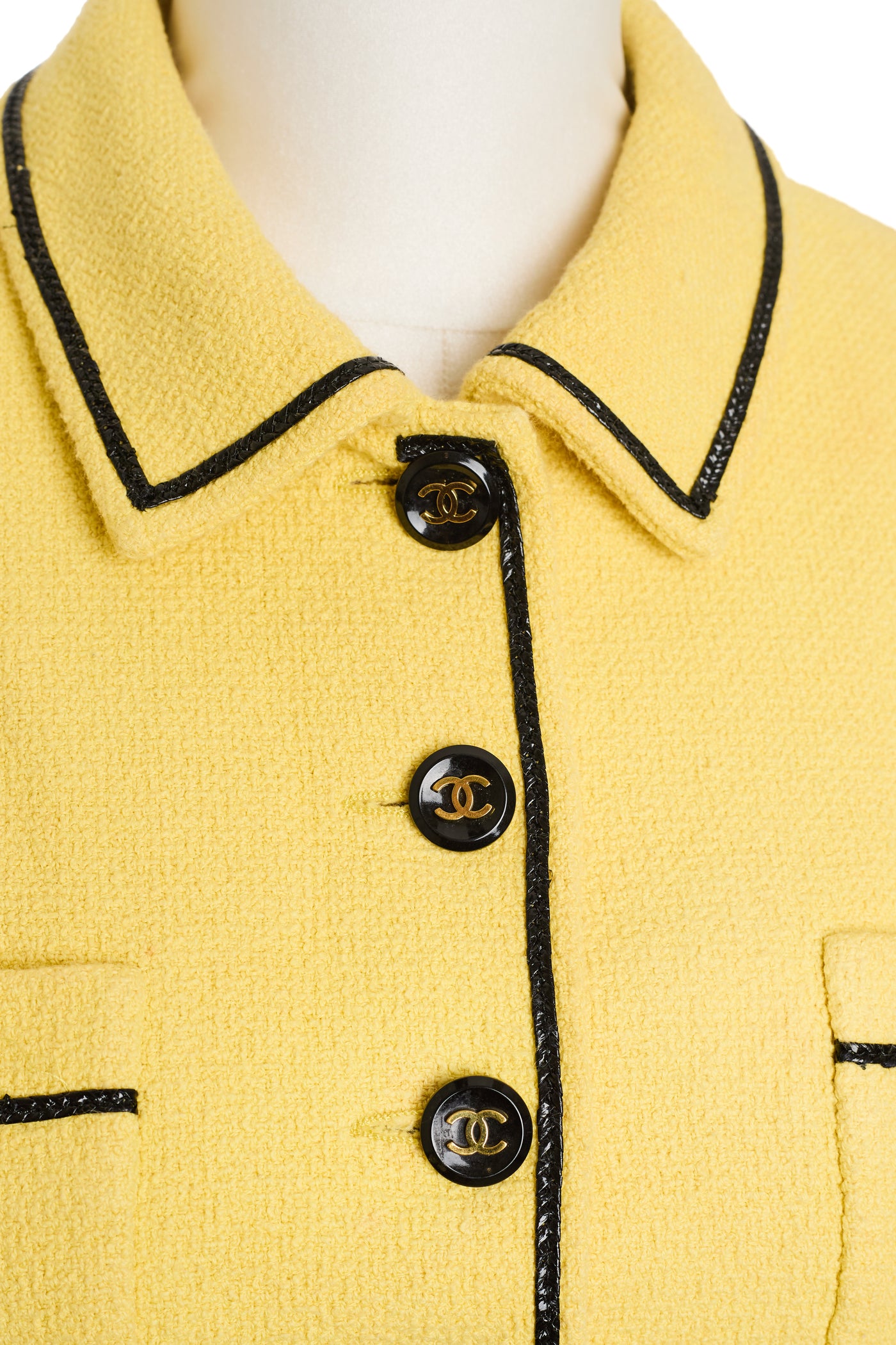 Chanel Vintage 1995 SS Runway Yellow Cropped Jacket