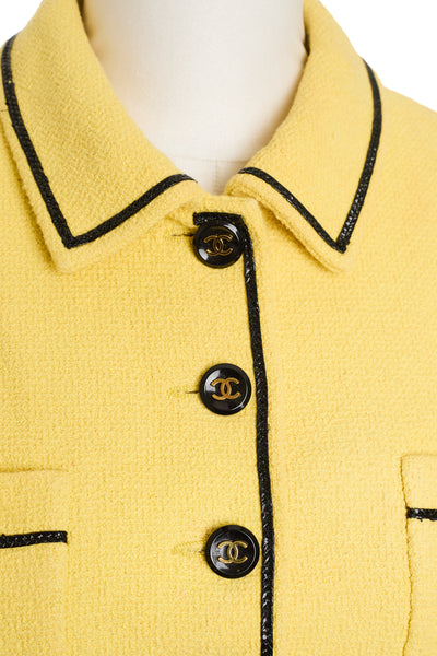 Chanel Vintage 1995 SS Runway Yellow Cropped Jacket