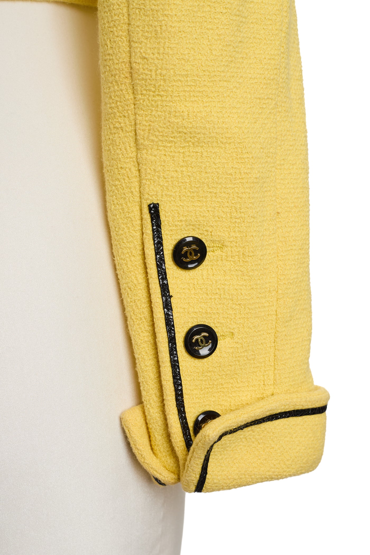 Chanel Vintage 1995 SS Runway Yellow Cropped Jacket