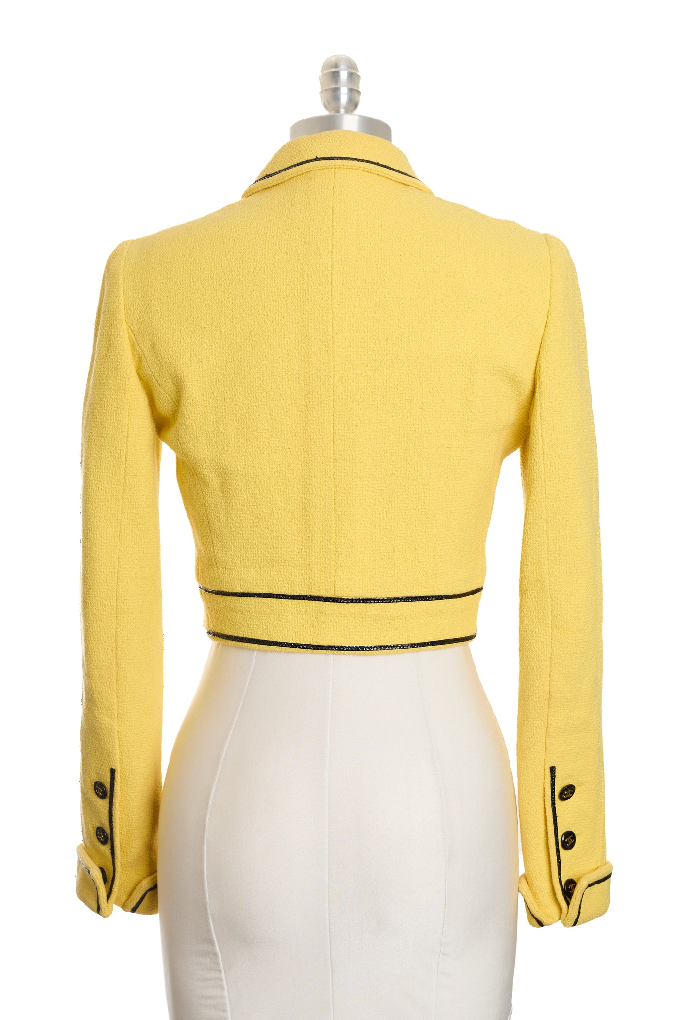 Chanel Vintage 1995 SS Runway Yellow Cropped Jacket