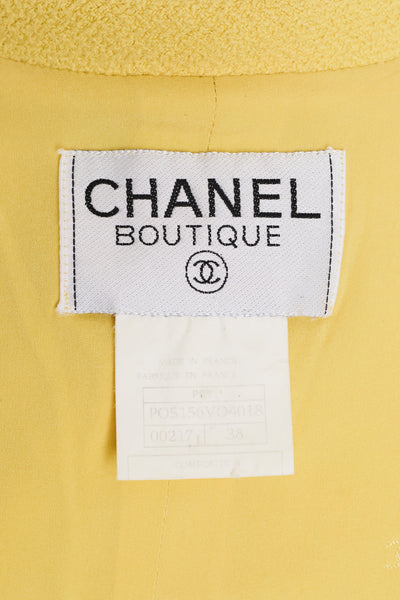 Chanel Vintage 1995 SS Runway Yellow Cropped Jacket