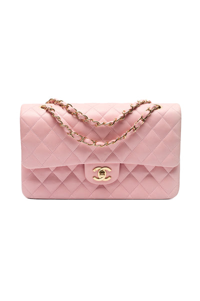 Chanel Rare Vintage Sakura Pink Lambskin Medium Classic Double Flap