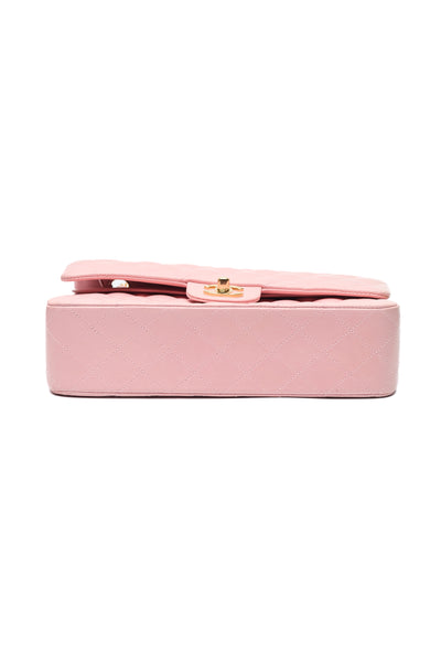 Chanel Rare Vintage Sakura Pink Lambskin Medium Classic Double Flap