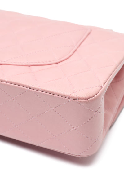 Chanel Rare Vintage Sakura Pink Lambskin Medium Classic Double Flap
