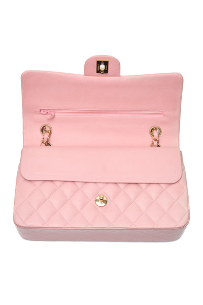 Chanel Rare Vintage Sakura Pink Lambskin Medium Classic Double Flap