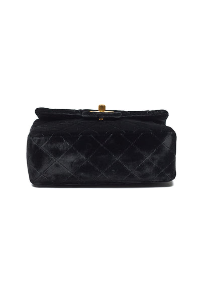 Chanel Rare Vintage Black Velvet Square Mini 17