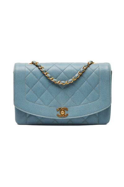 Chanel Rare Vintage Blue Caviar Medium Diana