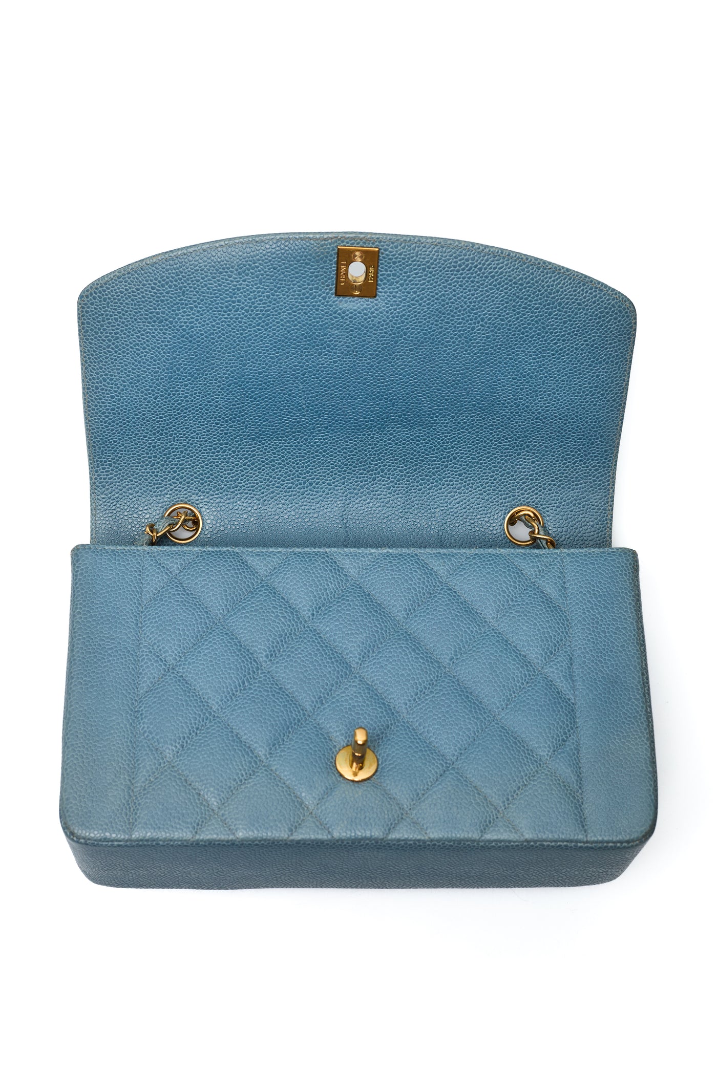 Chanel Rare Vintage Blue Caviar Medium Diana