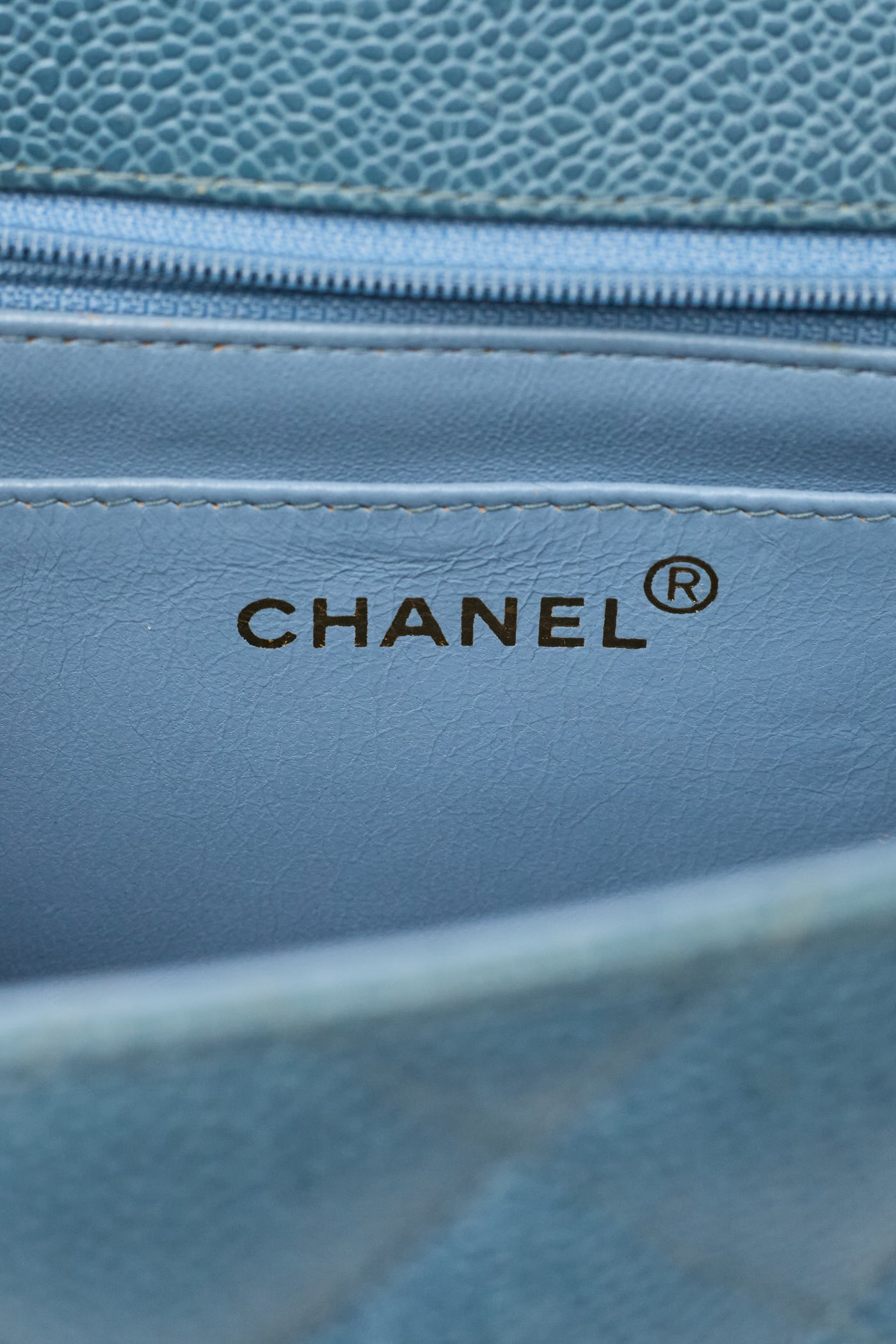 Chanel Rare Vintage Blue Caviar Medium Diana