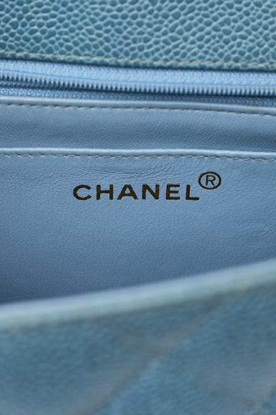 Chanel Rare Vintage Blue Caviar Medium Diana