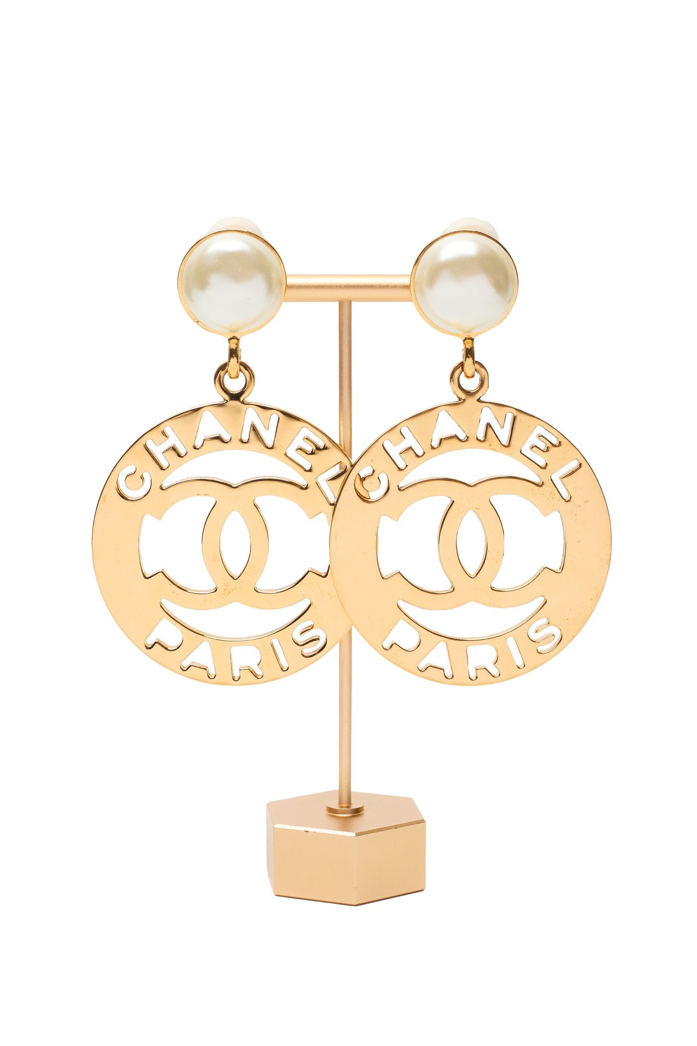 Chanel Vintage Chanel Jumbo Paris Cutout Earrings