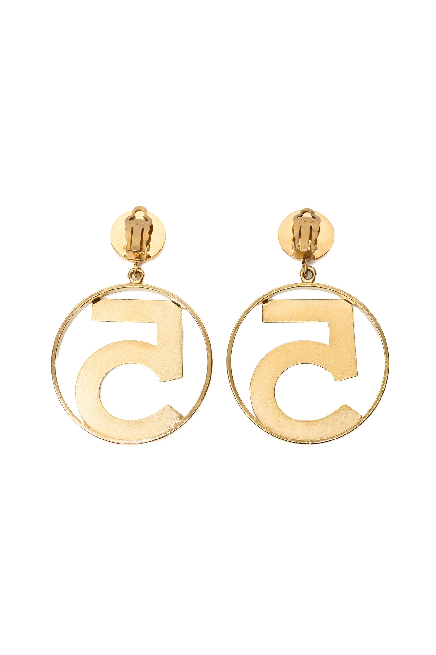 Chanel Vintage Runway Jumbo Number 5 Earrings