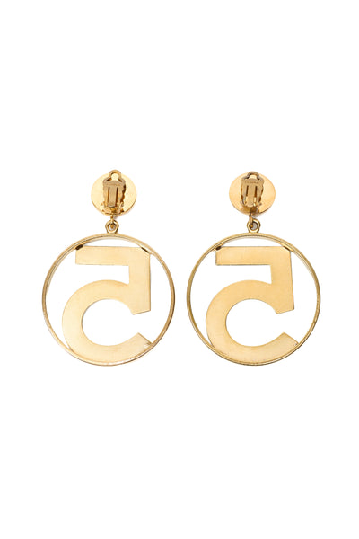 Chanel Vintage Runway Jumbo Number 5 Earrings