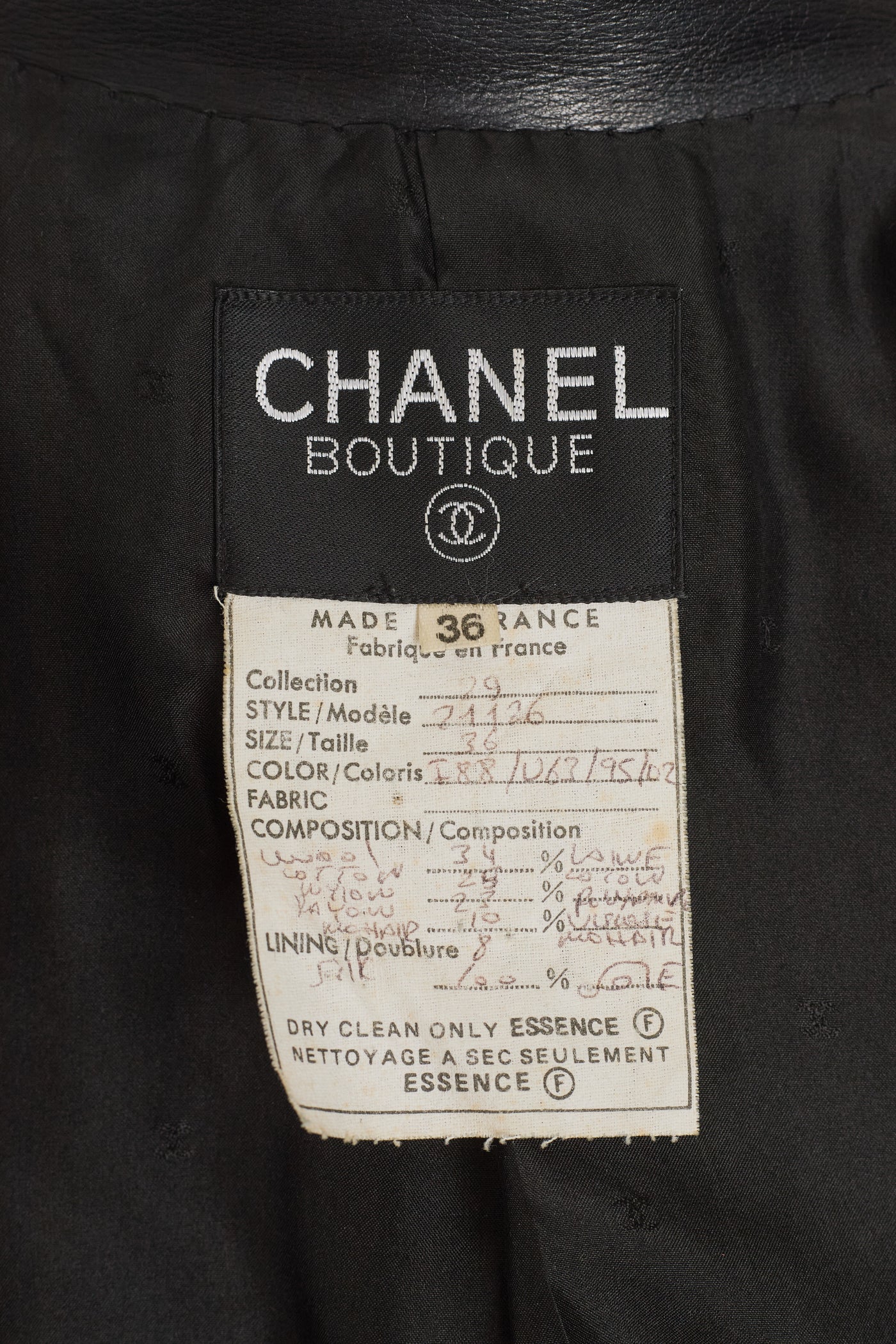 Chanel Vintage RARE Runway Green Tweed and Leather Belted Jacket