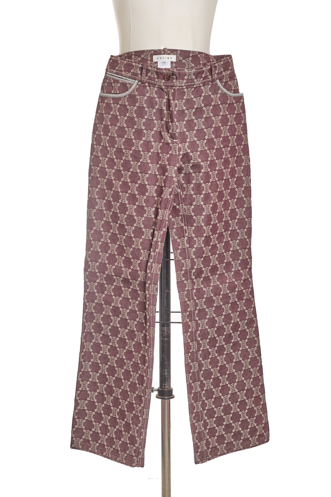 Celine Vintage Maroon Wash Macadam Jeans