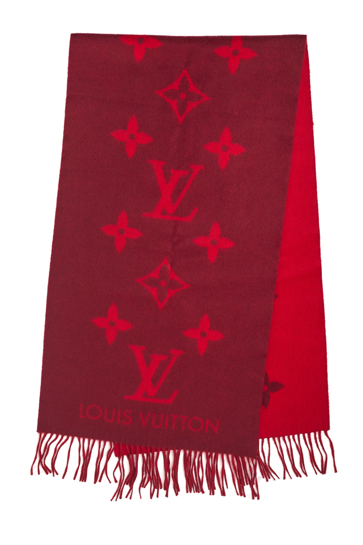 Louis Vuitton Red Monogram Cashmere Scarf