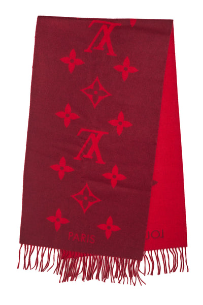 Louis Vuitton Red Monogram Cashmere Scarf