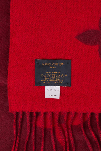 Louis Vuitton Red Monogram Cashmere Scarf