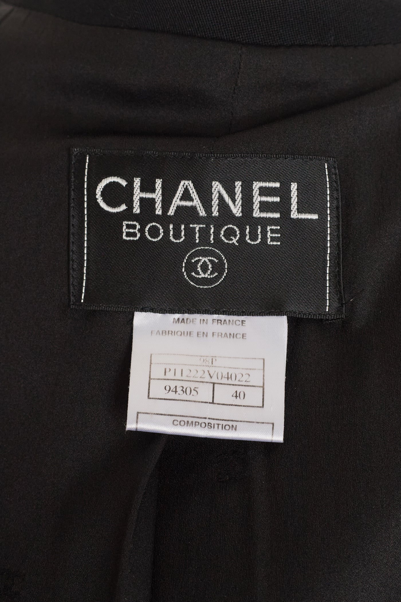 Chanel Vintage 1998 SS Runway Black Skirt Suit Set