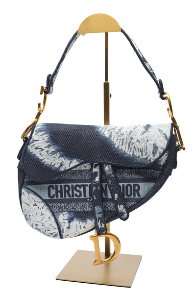 Christian Dior Tie Dye Embroidered Saddle Bag