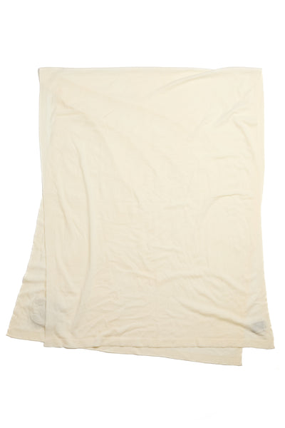 Chanel Cream Wool Shawl with Rhinestone and Bead CC Logo