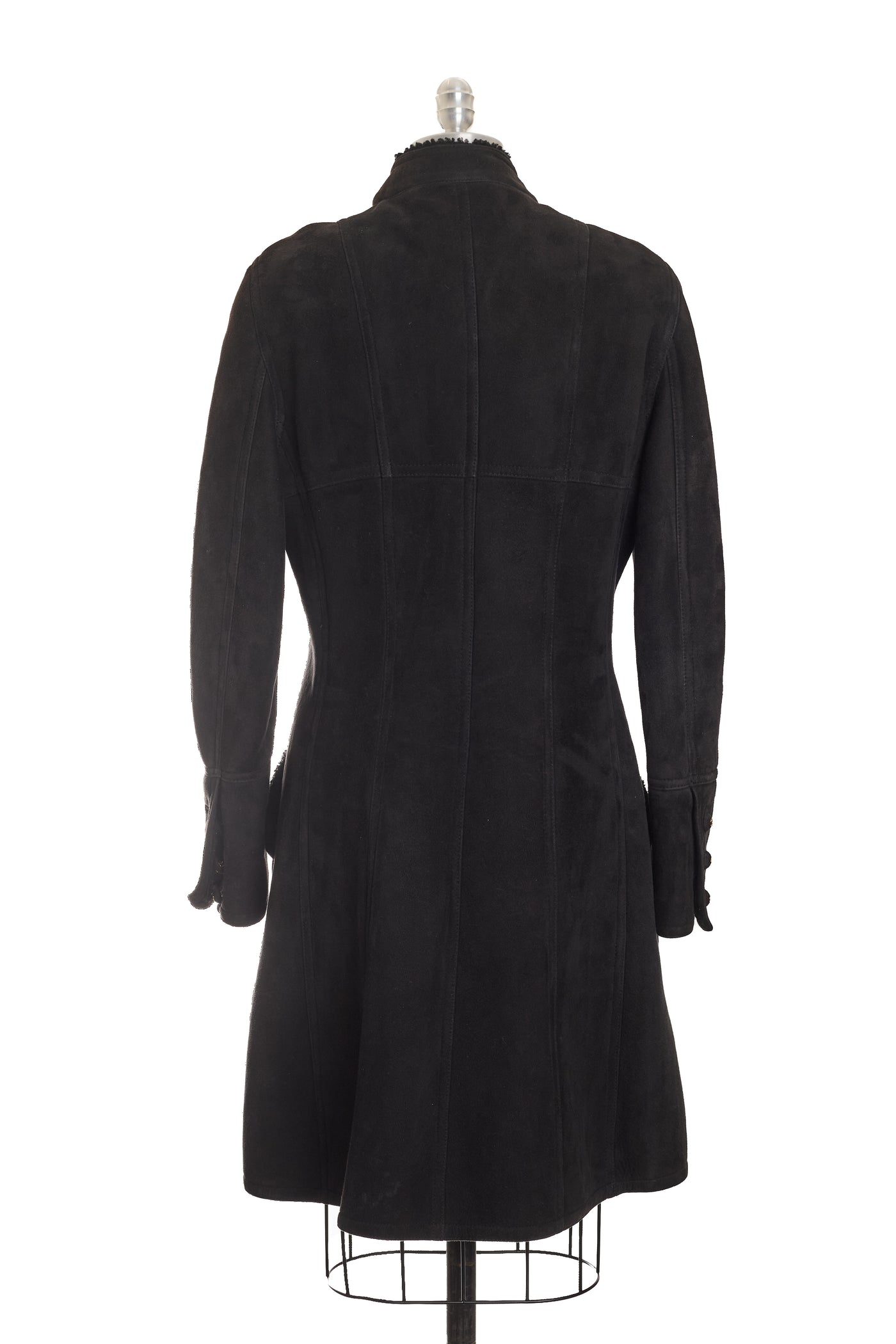 Chanel Rare Vintage Black Suede and Shearling Coat
