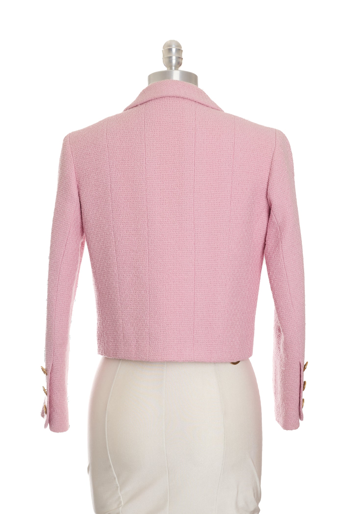 Chanel Vintage Pink Tweed Cropped Jacket